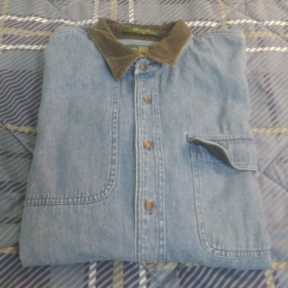 Orvis men's denmin button up shirt